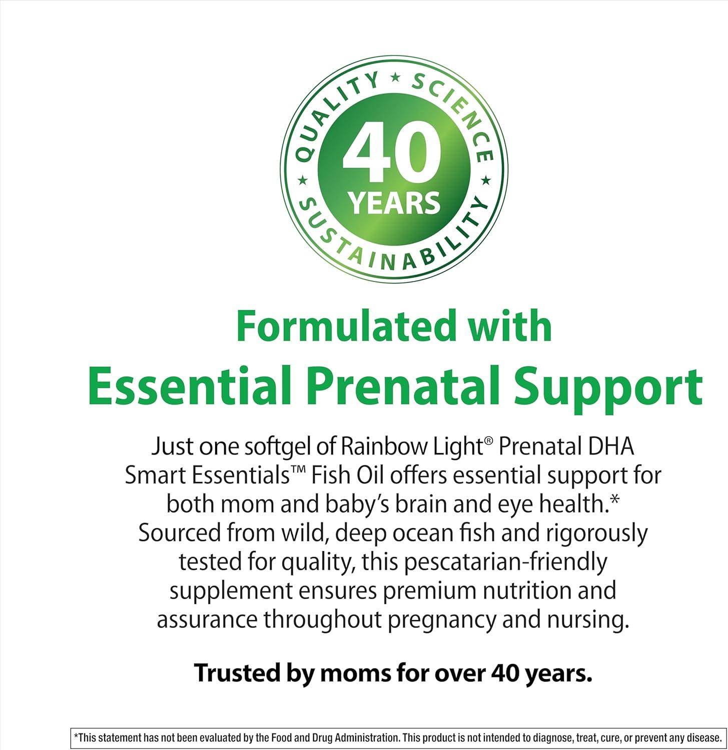 image:imageRainbow Light Prenatal DHA Vitamins for Women 60 Softgels Omega 3 Fish Oil DHA amp EPA Supports Mom amp Babys Health from Conception to NursingUnflavored