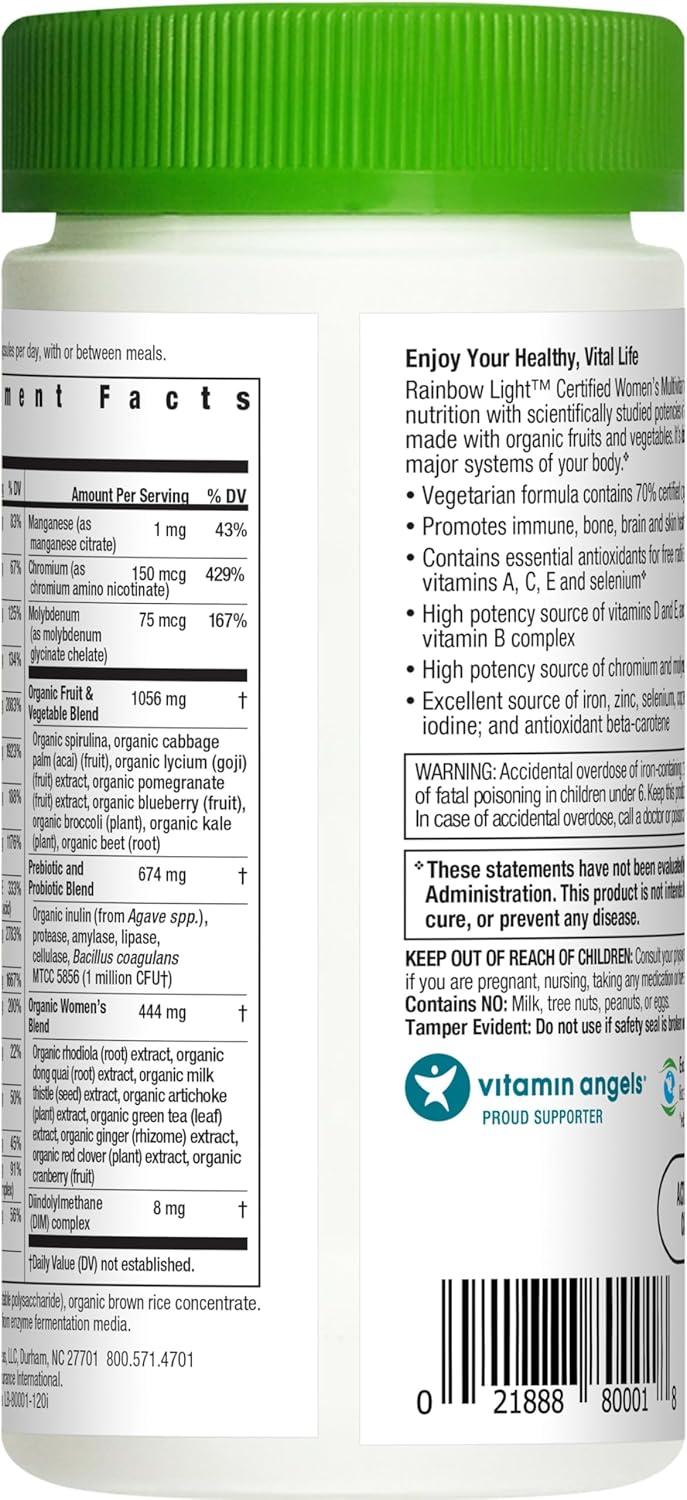image:imageRainbow Light Womens One HighPotency Daily Multivitamin Womens Multivitamin Provides HighPotency Immune Support With Vitamin C Biotin and Ashwagandha Vegetarian 150 CountCertified Womens