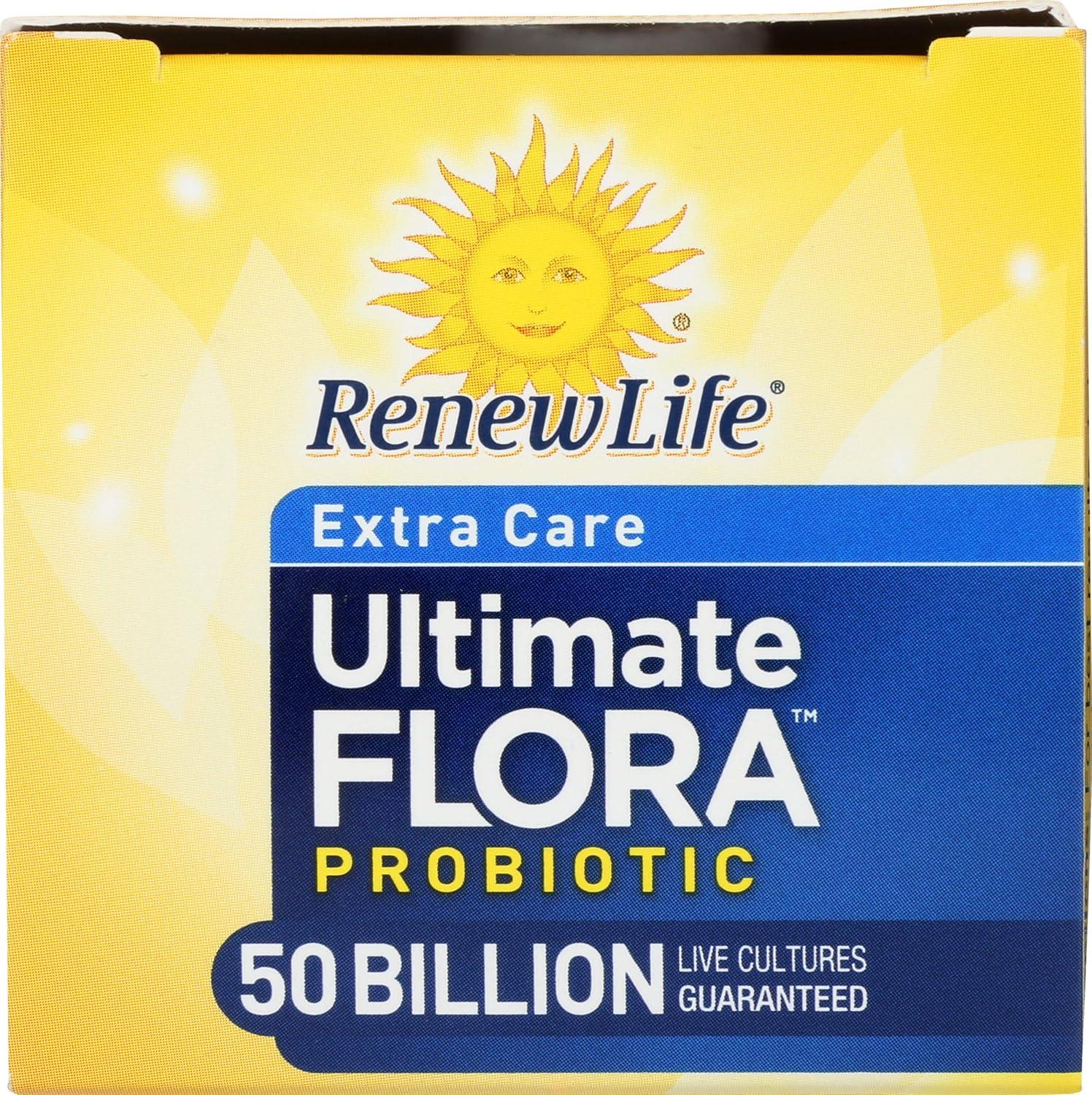 image:imageRenew Life Extra Care Digestive Probiotic Capsules 50 Billion CFU Guaranteed Daily Supplement Supports Immune Digestive Respiratory Health1 L Rhamnosus GG Dairy Soy and GlutenFree 30 Count50 Billion CFU