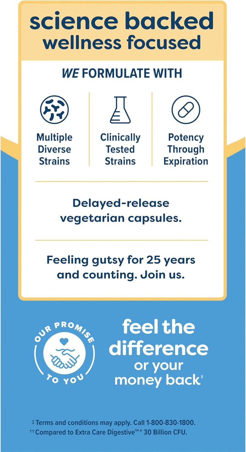image:imageRenew Life Extra Care Digestive Probiotic Capsules 50 Billion CFU Guaranteed Daily Supplement Supports Immune Digestive Respiratory Health1 L Rhamnosus GG Dairy Soy and GlutenFree 30 Count50 Billion CFU