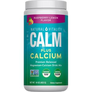 image:imageNatural Vitality Calm Magnesium amp Calcium Supplement Drink Mix Powder Supports a Healthy Response to Stress Gluten Free Vegan amp NonGMO Raspberry Lemon 16 ozRaspberry Lemon