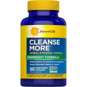 image:imageRenew Life Detox Cleanse More Reduces Bloating and Restores Regularity Overnight Constipation Relief Soy Dairy and glutenfree 100 Capsules60 Count Pack of 1