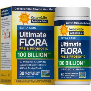 image:imageRenew Life Extra Care Digestive Probiotic Capsules 50 Billion CFU Guaranteed Daily Supplement Supports Immune Digestive Respiratory Health1 L Rhamnosus GG Dairy Soy and GlutenFree 30 Count100 Billion CFU