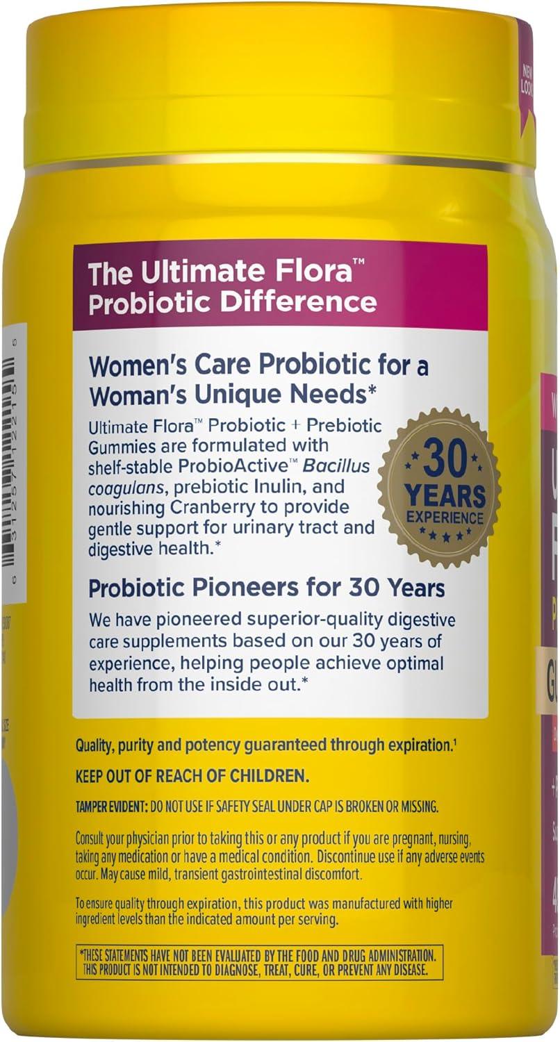 image:imageRenew Life Womens Care Cherry Prebiotic and Probiotic Gummies Digestive Urinary Tract and Immune Health B Coagulans and B Subtilis Dairy Soy and glutenfree 2 Billion CFU 48 Count