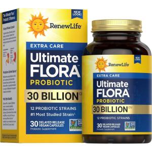 image:imageRenew Life Adult Probiotics 30 Billion CFU Guaranteed 12 Strains For Men amp Women Shelf Stable Gluten Dairy amp Soy Free Ultimate Flora Extra Care 60 Count Pack of 130 Billion CFU