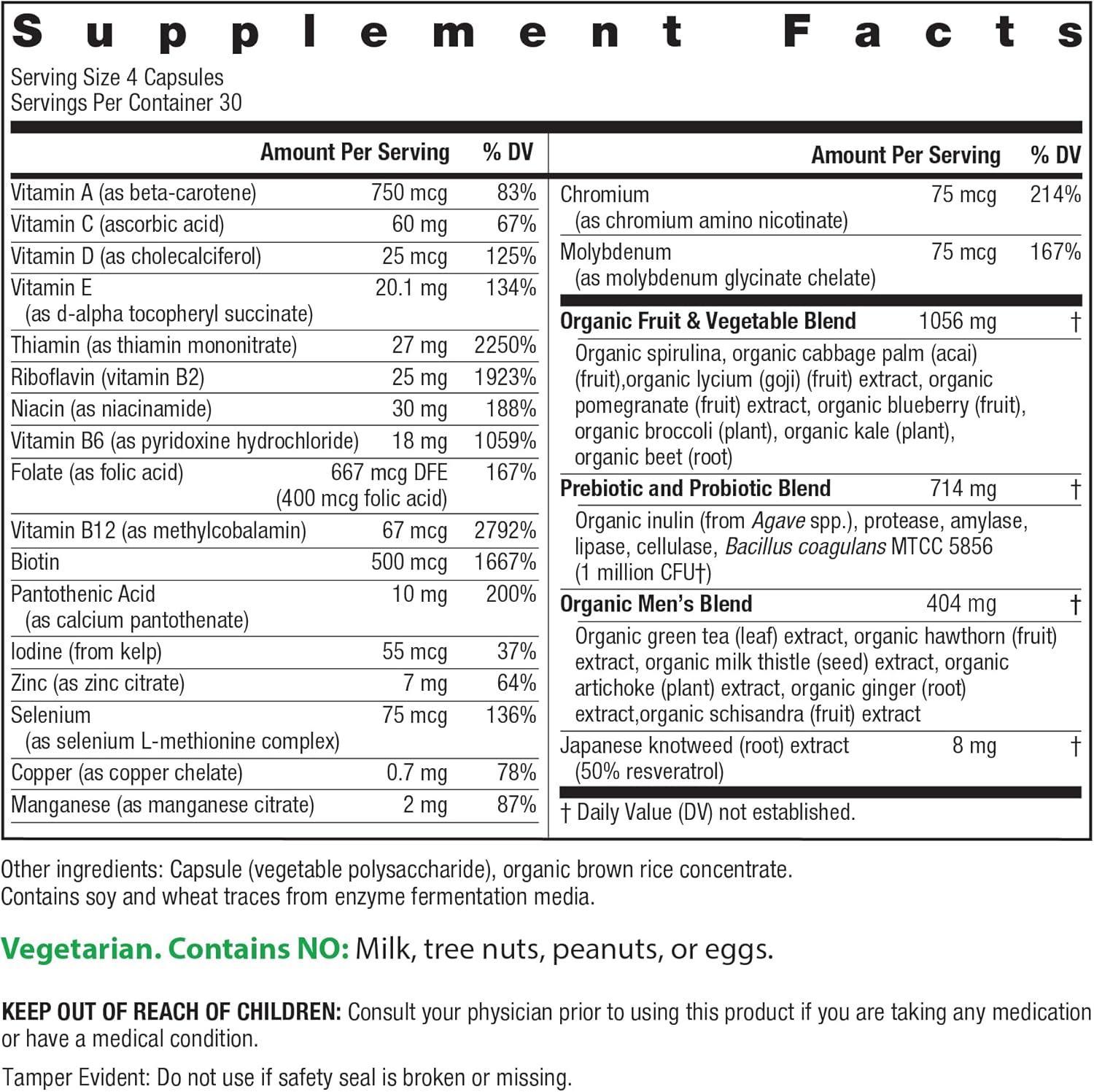 image:imageRainbow Light Multivitamin for Men Vitamin C D amp Zinc Probiotics Mens Multivitamin Provides High Potency Immune Heart amp Liver Support NonGMO Vegetarian 120 TabletsCertified Mens