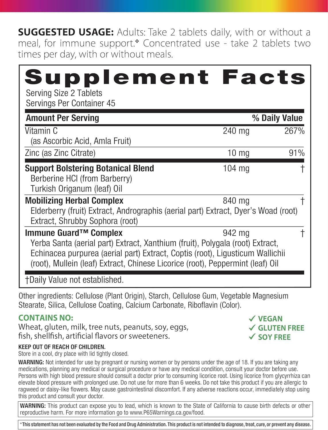 image:imageRainbow Light Counter Attack Immune Defense Support Supplement for Adults 90 Tablets with Immune Guard Zinc amp Vitamin CUnflavored