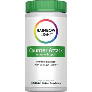 image:imageRainbow Light Counter Attack Immune Defense Support Supplement for Adults  90 Tablets  with Immune Guard Zinc amp Vitamin CUnflavored