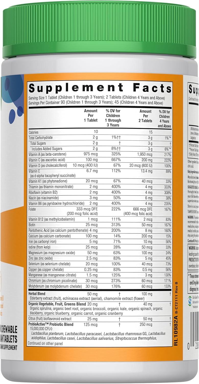 image:imageRainbow Light Kids One Multivitamin Tablets Provides Healthy Growth and Immune Support with Vitamin C Zinc amp B Complex Vegetarian and Gluten Free Fruit Punch 90 Count90 Count Pack of 1