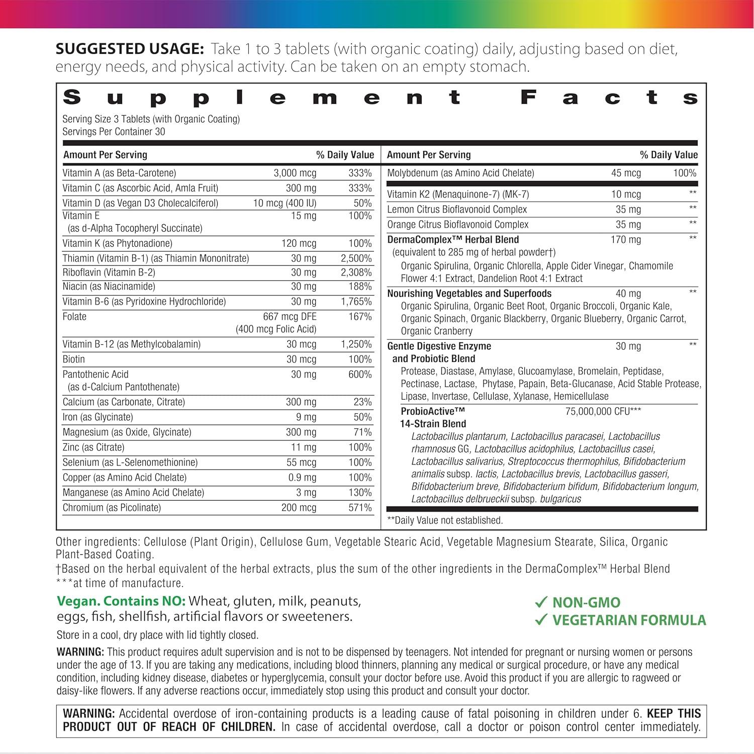 image:imageRainbow Light Multivitamin for Teens Vitamin C Zinc amp B Complex Supports Brain Health Nerve Function and a Strong Immune System Gluten Free Vegetarian Fruit Punch 90 Tablets