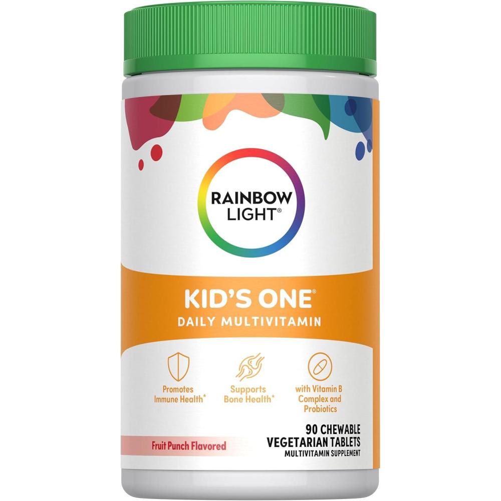 image:imageRainbow Light Kids One Multivitamin Tablets Provides Healthy Growth and Immune Support with Vitamin C Zinc amp B Complex Vegetarian and Gluten Free Fruit Punch 90 Count90 Count Pack of 1