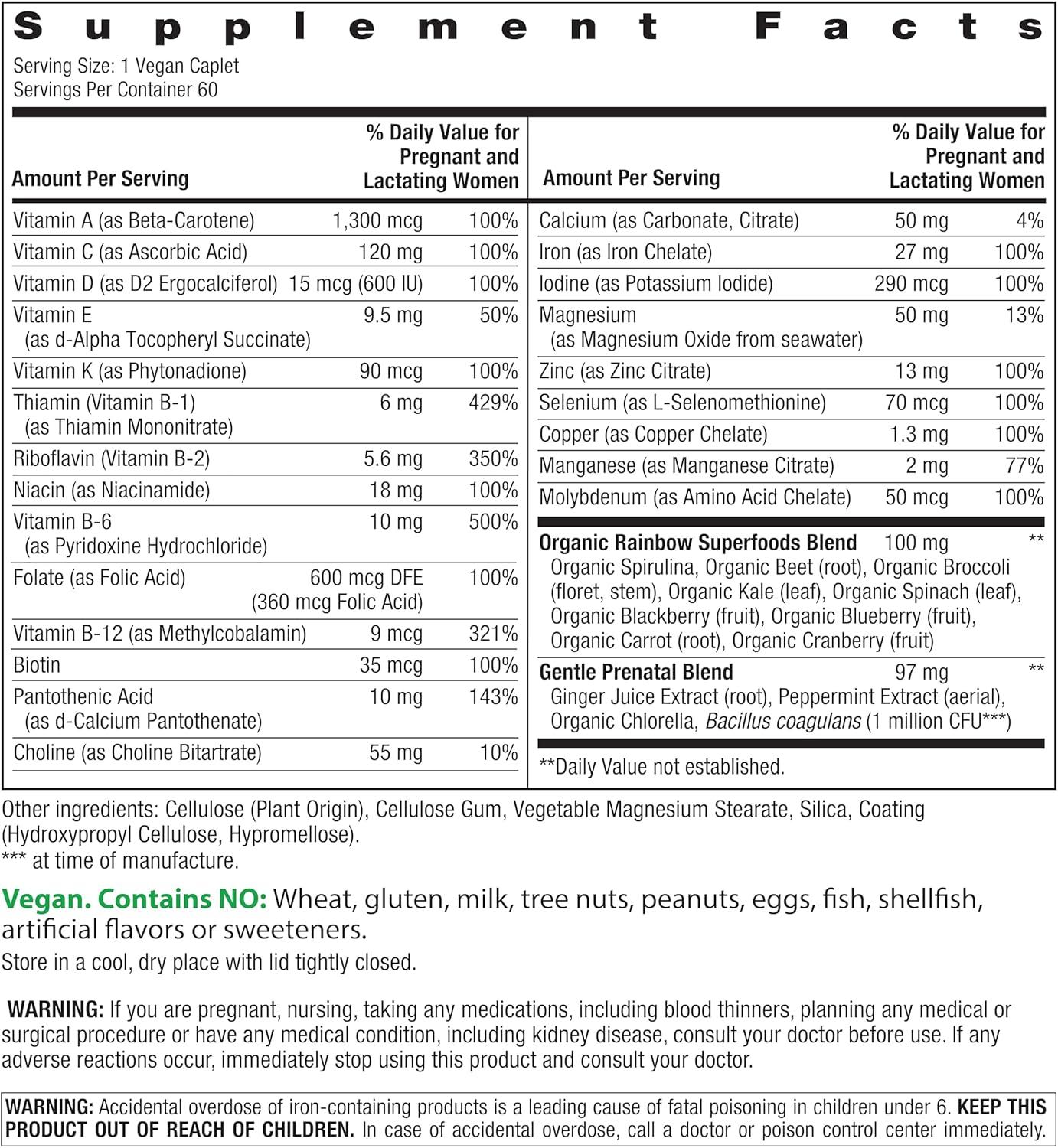 image:imageRainbow Light Prenatal Multivitamin One for Women 60 Caplets Essential Nutrition for Mom amp Baby Real Food Nutrients Prenatal Botanical amp Probiotic BlendPrenatal One