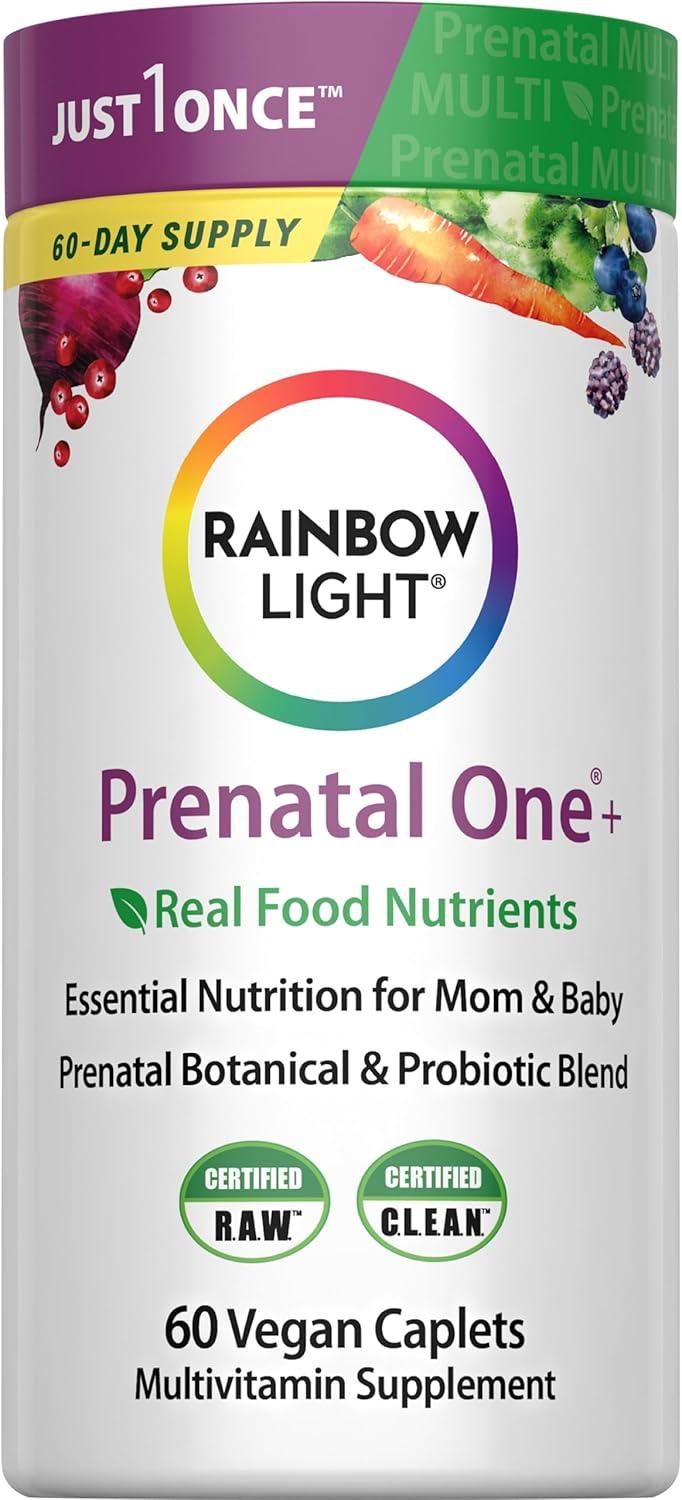 image:imageRainbow Light Prenatal Multivitamin One for Women 60 Caplets Essential Nutrition for Mom amp Baby Real Food Nutrients Prenatal Botanical amp Probiotic BlendPrenatal One