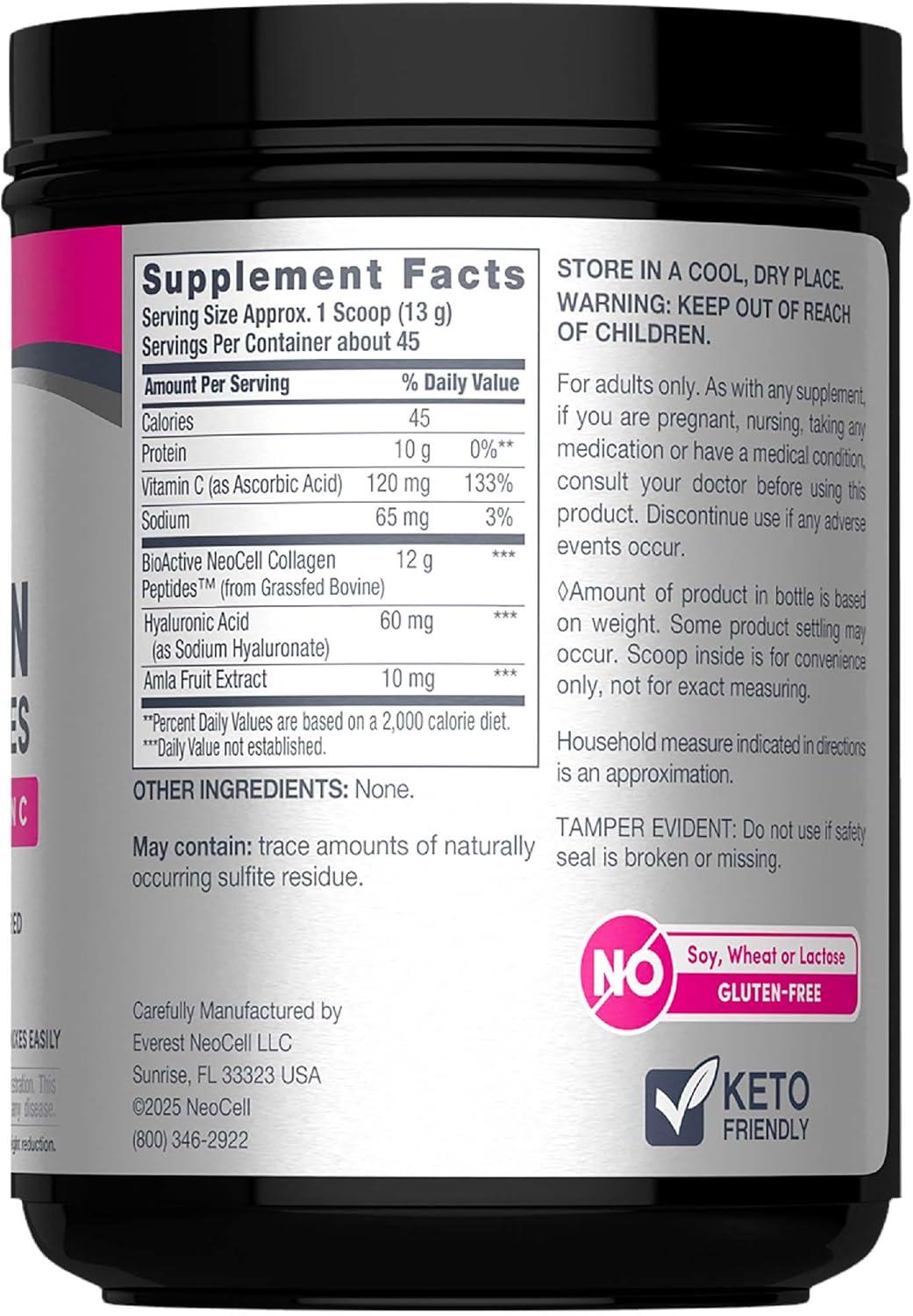 image:imageNeoCell Super Collagen Powder Collagen Plus includes Vitamin C amp Hyaluronic Acid Promotes Healthy Hair Beautiful Skin amp Nail Support Collagen Type 1 amp 3 12g Collagen per Serving 206 Oz129 Pound Pack of 1