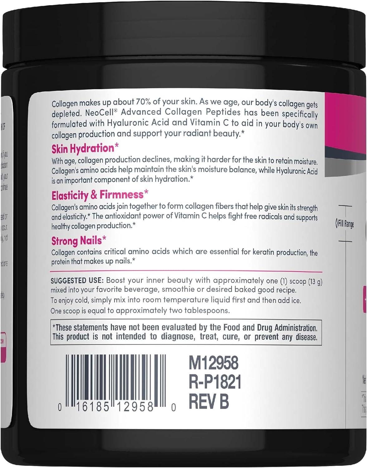 image:imageNeoCell Super Collagen Powder Collagen Plus includes Vitamin C amp Hyaluronic Acid Promotes Healthy Hair Beautiful Skin amp Nail Support Collagen Type 1 amp 3 12g Collagen per Serving 206 Oz69 Ounce Pack of 1
