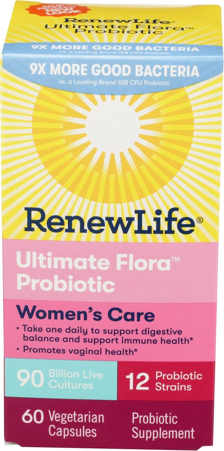 image:imageRenew Life Womens Probiotic Capsules 50 Billion CFU Guaranteed Supports pH Balance Vaginal Urinary Digestive and Immune Health2 L Rhamnosus GG Dairy Soy and GlutenFree 30 Count60 Count Pack of 1