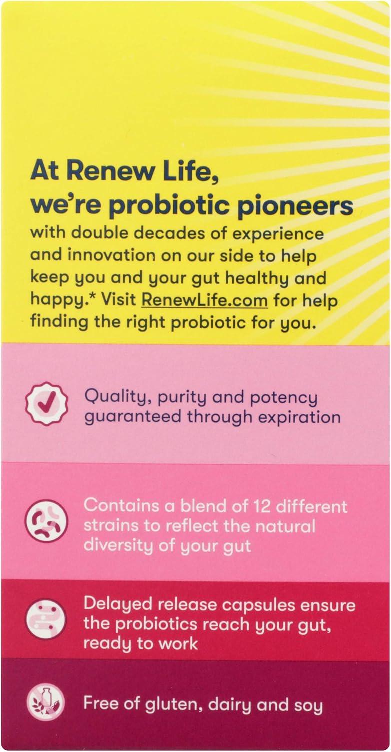 image:imageRenew Life Womens Probiotic Capsules 50 Billion CFU Guaranteed Supports pH Balance Vaginal Urinary Digestive and Immune Health2 L Rhamnosus GG Dairy Soy and GlutenFree 30 Count60 Count Pack of 1