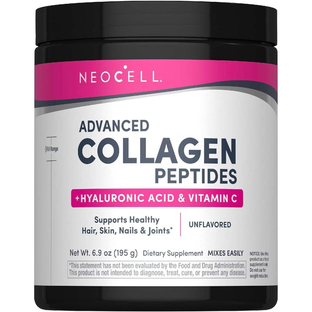 image:imageNeoCell Super Collagen Powder Collagen Plus includes Vitamin C amp Hyaluronic Acid Promotes Healthy Hair Beautiful Skin amp Nail Support Collagen Type 1 amp 3 12g Collagen per Serving 206 Oz69 Ounce Pack of 1